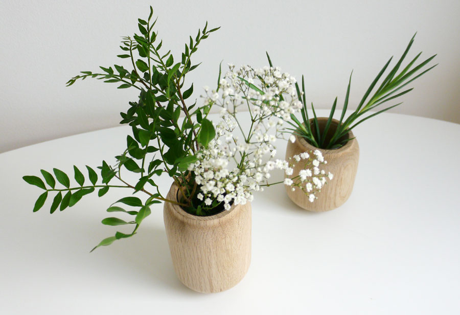 Dänische Kerzenständer Holz ~ Design Vasen aus Holz POPPY von applicata Dänische Kerzenständer Holz ~ Design Vasen aus Holz POPPY von applicata
