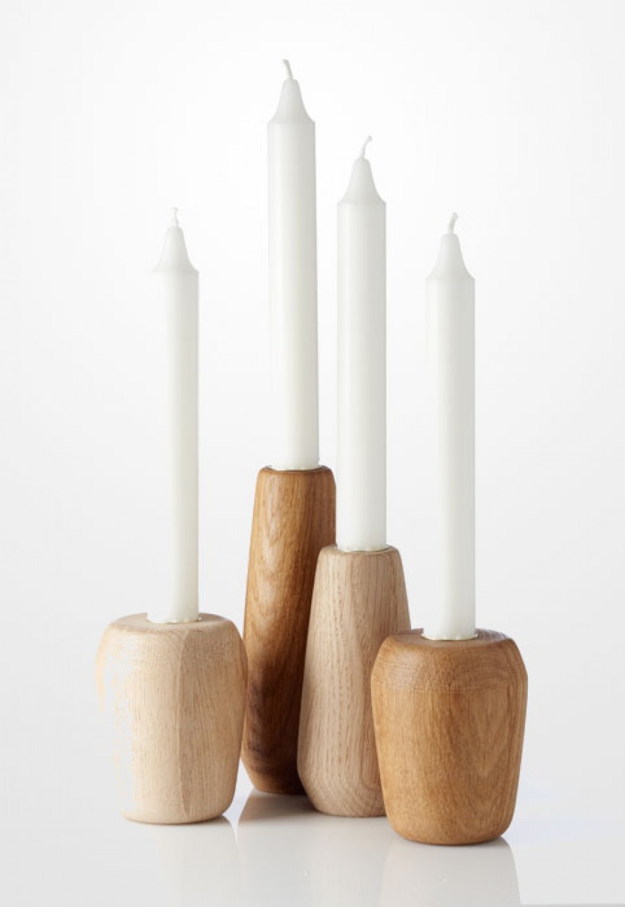 moderne Design-Kerzenständer aus Holz - TORSO von applicata