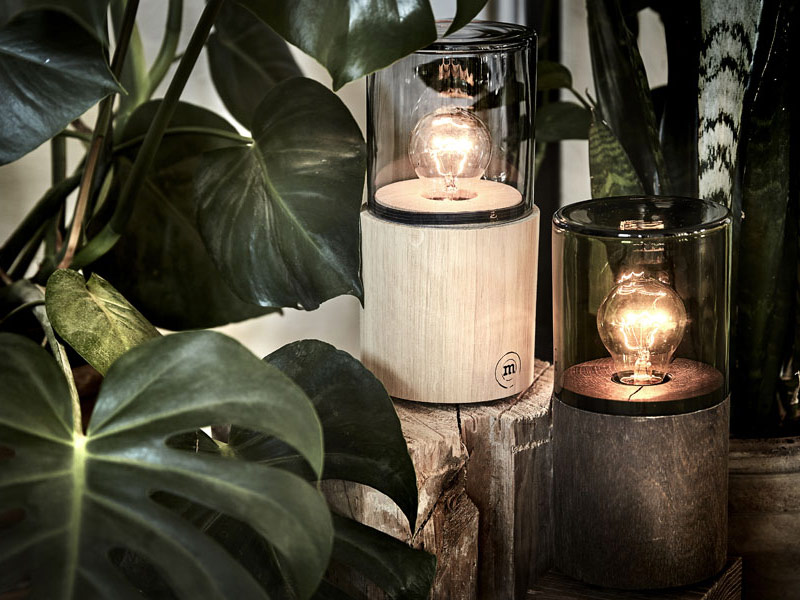 Glühbirnen Lampen LANTERN von The Oak Men aus Eiche