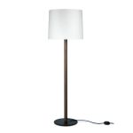 Stehlampe mit Schirm in weiß in Eiche geräuchert - MIYU 140 von maigrau