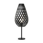 Designer Nachttischlampe aus Bambus in schwarz - KOURA von David Trubridge