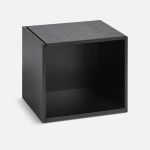 Offenes Holzregal in Eiche furniert schwarz - Das Würfel Bricks Cube von Woud