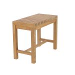 Das 50cm lange Modell des Blumenhockers SAMOA FLOWER bietet mehr Ablagefläche und kann auch als dekorativer Beistelltisch genutzt werden Blumenhocker für Outdoor aus Teak - SAMOA FLOWER von Jan Kurtz