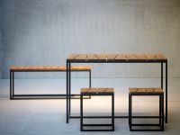 Gartenmöbel Set aus Holz und Metall in schwarz - ALOIS von Jan Kurtz