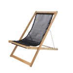 Liegestuhl NIZZA mit schwarzem Bezug vom deutschen Designlabel Jan Kurtz Deckchair aus Teak mit Bezug in schwarz - NIZZA von Jan Kurtz