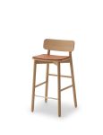 Barstuhl in Eiche geölt mit Sitzkissen aus Leder - HVEN BAR STOOL von Skagerak