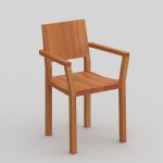 Holzstuhl mit Armlehne Kirschbaum geölt TAU A von vitamin design 