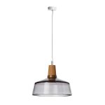 Cluster Pendelleuchte aus Glas in der Farbe anthrazit und Holz INDUSTRIAL 26/14 von dreizehngrad