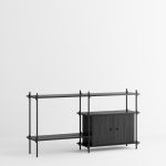 modulares Aufbewahrungssystem in Eiche schwarz / Schwarz - SHELVING SYSTEM STANDARD CABINET von MOEBE