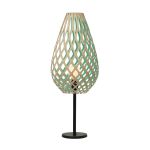 Designer Nachttischlampe aus Bambus in natur / aqua - KOURA von David Trubridge