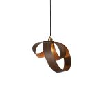 ausgefallene Haengelampe in Walnuss klein - Verso Pendant von Tom Raffield