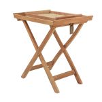 Der Tabletttisch SERVING TRAY WITH TRAY STAND von Traditional Teak besteht aus einem klappbarem Gestell und einem passendem Serviertablett  SERVING TRAY WITH TRAY STAND von Traditional Teak - Tabletttisch klappbar