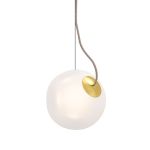 Pendelleuchte aus Glas und Messing mit Kabel in creme - Bright Barocco Large von Nordic Tales