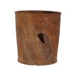 Die lebendige Maserung, Risse und Löcher machen den Papierkorb BEO von Jan Kurtz zu einem natürlich schönen Designobjekt mit Charakter Holz Papierkorb aus Teak - BEO von Jan Kurtz