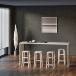 vitamin design TANTUM - Massivholz Barhocker in Esche, weiss geölt