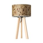 Tischlampe LIGNA mit Holzfuß Tischlampe mit Holzfuß in Zirbe und Lampenschirm Rosenbluete - LIGNA von LeuchtNatur