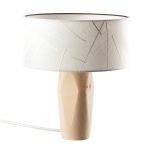 Tischleuchte Holzfuß aus Zirbe in Blätter PURA von LeuchtNatur