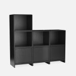 Regalsystem Würfel in Eiche furniert, schwarz - Das Bricks System F von Woud