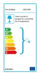 Energie-Effizienz-Label für die Tischlampe ARCHER von Tom Raffield Energie-Effizienz-Label Tischlampe ARCHER von Tom Raffield