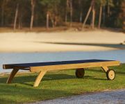 Gartenliege KATE mit runtergeklapptem Kopfstück: Entspannung pur! Umgeklapptes Kopfteil der Gartenliege KATE