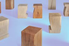 Die Massivholz Hocker PFEIFE und KLOTZ von vitamin design sind ein eingespieltes Duo und lassen sich optisch gut miteinander kombinieren Hocker Massivholz PFEIFE von vitamin design