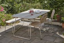 Moderner Gartentisch LILIUM aus Edelstahl und Teak von Skagerak Gartentisch aus Edelstahl und Teak (160 x 90 cm) - LILIUM TABLE von Skagerak