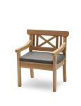 klassischer Gartenstuhl aus Holz in Teak mit Auflage in charcoal dunkelgrau - DRACHMANN von Skagerak