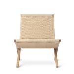 Loungesessel in Eiche geölt mit Sitzfläche in natur - Der MG501 Cuba Chair von Carl Hansen and Son