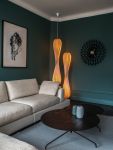 Moderne Designer Stehlampe und Pendelleuchte TR7 aus zartem Birkenholzfurnier  Stehlampe Holz TR7 von Tom Rossau