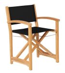 Klappbarer Gartenstuhl KATE von Traditional Teak mit schwarzer Textilene KATE von Traditional Teak - Klappbarer Gartenstuhl mit schwarzer Batyline