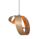 ausgefallene Haengelampe in Eiche gross - Verso Pendant von Tom Raffield
