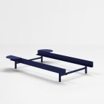 90 cm Bett aus pulverbeschichteten Stahl in Cobalt Blue - BED von MOEBE