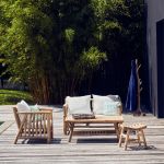 Wohnzimmer-Feeling im eigenen Garten: mit der Outdoor Lounge FRED von Jan Kurtz entsteht eine einladende Sitzgruppe für entspannte Stunden im Freien FRED von Jan Kurtz - Outdoor Lounge aus Holz in Teak