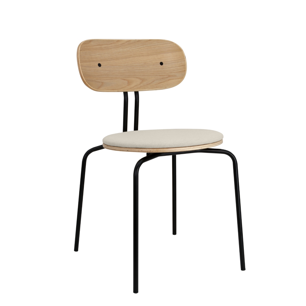 Umage - Curious - Stapelstuhl aus Holz und Metall mit Sitzpolster