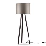 Stehleuchte LUCA STAND von maigrau mit Gestell aus geräucherter Eiche und Lampenschirm in bronzegrau Stehlampe mit Dimmer in Eiche geräuchert mit Lampenschirm in bronzegrau - LUCA STAND von maigrau