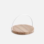 Kleines Tablett LOOP TRAY aus Holz mit weißem Henkel von WOUD kleines Tablett aus Holz mit Henkel in weiß - LOOP TRAY von WOUD