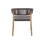 Rückansicht des stapelbaren Gartenstuhls MARCELLA DINING CHAIR von Traditional Teak  Rückansicht des Gartenstuhls aus Teak mit Geflecht MARCELLA DINING CHAIR von Traditional Teak