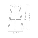 Technische Zeichnung des Barhocker THE SOCIALITE BAR STOOL von UMAGE Technische Zeichnung des Barhocker THE SOCIALITE BAR STOOL von UMAGE