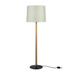 Stehlampe mit Schirm aus Filz in naturweiß in Eiche natur - MIYU 140 von maigrau