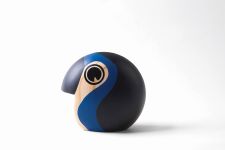 Architectmade DISCUS - Holzfigur Papagei als Dekoration in klein und blau