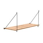 Rückseite des hellen Designer Regals LOOP SHELF  Designer Regal LOOP SHELF mit Schwarzstahl Halterung von der Rückseite