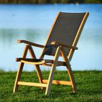 Der moderne Gartenstuhl KATE von Traditional Teak in der Variante Textilene schwarz KATE von Traditional Teak Garten Lehnstuhl in Batyline schwarz