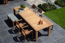 Massive Teakholz Gartenbank ohne Lehne - MAXIMA von Traditional Teak