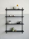 modernes Wandregalsystem aus Holz und Metall in schwarz - WALL SHELVING von MOEBE