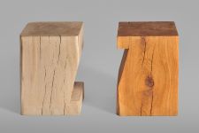 Der Holzhocker PFEIFE von vitamin design ist erhältlich in gekalkten und geölten Eichenholz Hocker Massivholz in Asteiche gekalkt und geölt PFEIFE von vitamin design