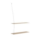 Hängeregal STEDGE SHELF von WOUD in Eiche, weißpigmentiert lackiert mit schwarzer Metallaufhängung Hängeregal Holz in Eiche weißpigmentiert STEDGE SHELF von WOUD