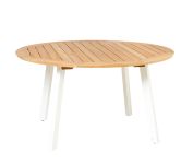 Teakholz Gartentisch mit Tischbeine weiß von Traditional Teak - DIANA