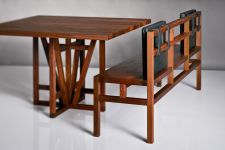 Holzbank mit Lehne in Nussbaum geölt SENA von vitamin design