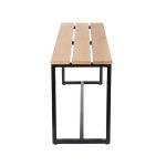 Seitenansicht Balkon Sitzbank aus Alu und Teak - TIME von Jan Kurtz