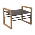 Fußhocker für den Lounge Chair SOFIA von Traditional Teak mit dunkelgrauem (Slade) Bezug Fußhocker für Lounge Chair im Garten in Slade - Sofia Lounge Chair von Traditional Teak